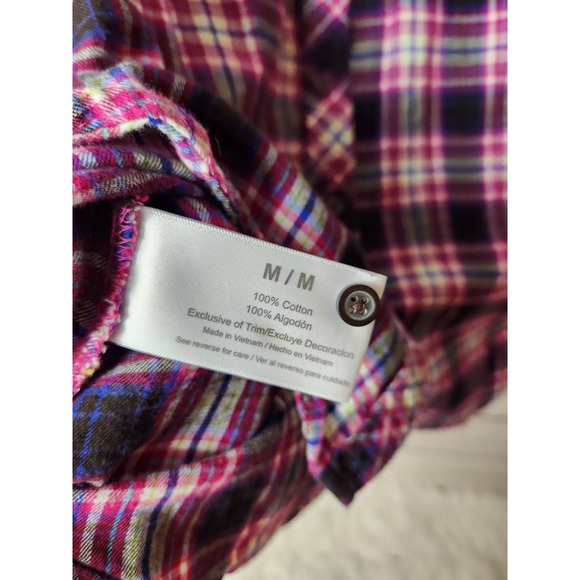 Eddie Bauer Womens Button Up Shirt Multicolor Plaid Long Sleeve Cuff Collar M - Picture 6 of 6